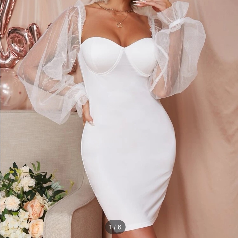 White shein dress
